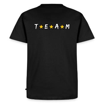 Team, #team - Men's Premium Organic T-Shirt - black - Back - Nico (187cm)