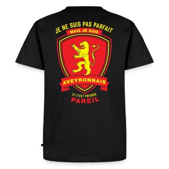 Aveyronnais Parfait - T-shirt Premium bio Homme - noir - Dos - Nico (187cm)