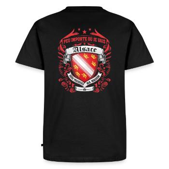 Alsace notre région - T-shirt Premium bio Homme - noir - Dos - Nico (187cm)