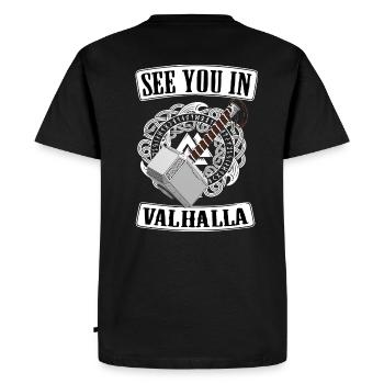 Viking Valhalla Runes Thor Marteau - T-shirt Premium bio Homme - noir - Dos - Nico (187cm)