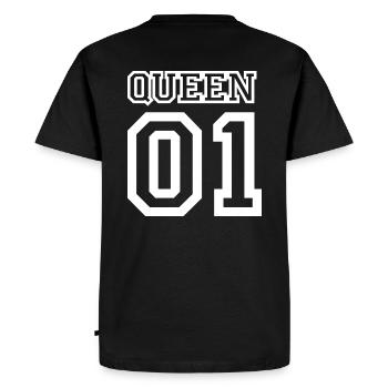 Queen 01, amour de couple, amoureux, relation, amour - T-shirt Premium bio Homme - noir - Dos - Nico (187cm)