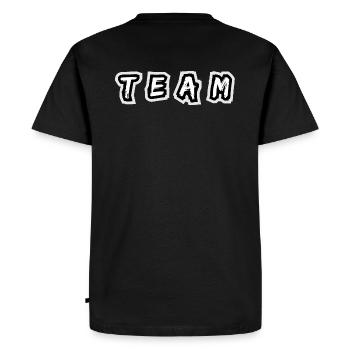 Team - Men's Premium Organic T-Shirt - black - Back - Nico (187cm)