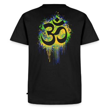 psy trance om psychédélique shiva bouddha Inde - T-shirt Premium bio Homme - noir - Dos - Nico (187cm)