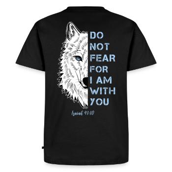 Religious quote - Men's Premium Organic T-Shirt - black - Back - Nico (187cm)