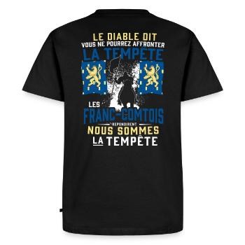 Tempête Franc-Comtois - T-shirt Premium bio Homme - noir - Dos - Nico (187cm)