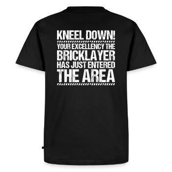 Maurer Bricklayer Mason - Men's Premium Organic T-Shirt - black - Back - Nico (187cm)