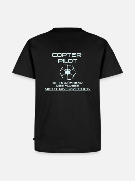 Hinweis Copter-Pilot - Männer Premium Bio T-Shirt - Schwarz
