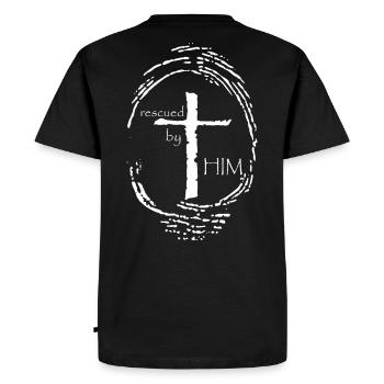 Sauvé par Lui - T-shirt Premium bio Homme - noir - Dos - Nico (187cm)