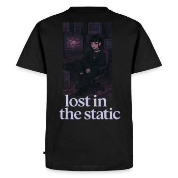 Lost in the Static - Men's Premium Organic T-Shirt - black - Back - Nico (187cm)