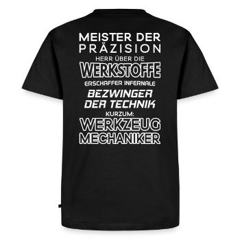 Werkzeugmechaniker/Werkzeugmacher/Werkzeuge - Männer Premium Bio T-Shirt - Schwarz - Hinten - Nico (187cm)
