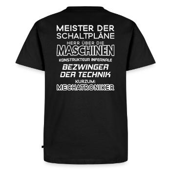 Mechatroniker / Mechatronikerin / Mechatronik - Männer Premium Bio T-Shirt - Schwarz - Hinten - Nico (187cm)