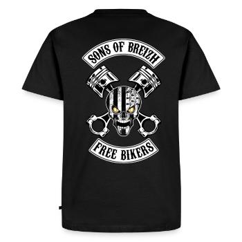Breizh Skull Bikers - T-shirt Premium bio Homme - noir - Dos - Nico (187cm)