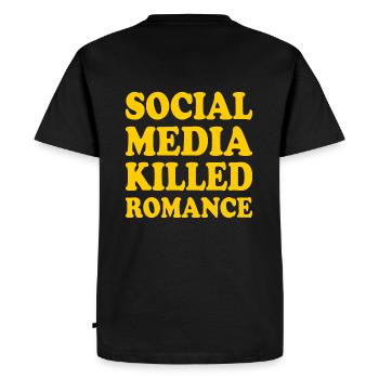 social media killed romance - Men's Premium Organic T-Shirt - black - Back - Nico (187cm)