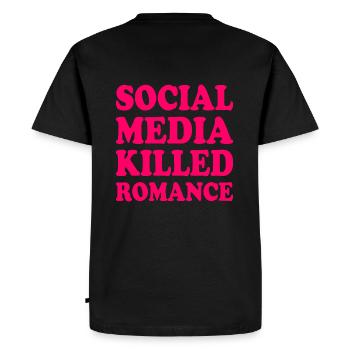 social media killed romance - Men's Premium Organic T-Shirt - black - Back - Nico (187cm)