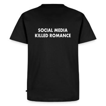 social media killed romance - Men's Premium Organic T-Shirt - black - Back - Nico (187cm)