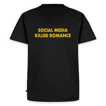social media killed romance - Men's Premium Organic T-Shirt - black - Back - Nico (187cm)