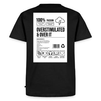 over it - Men's Premium Organic T-Shirt - black - Back - Nico (187cm)