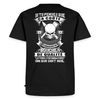 Tee Shirt Boucher - Men's Premium Organic T-Shirt - black - Back - Nico (187cm)