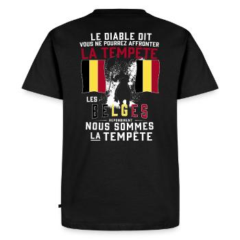 Tempête Belges - T-shirt Premium bio Homme - noir - Dos - Nico (187cm)