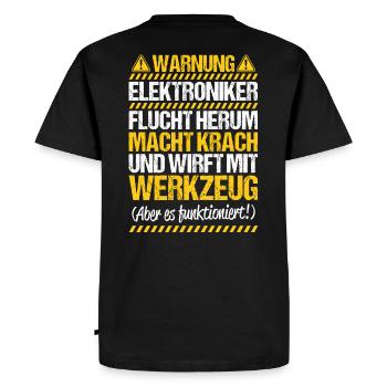 Electrician Electrician Warning Gift Electric - Men's Premium Organic T-Shirt - black - Back - Nico (187cm)