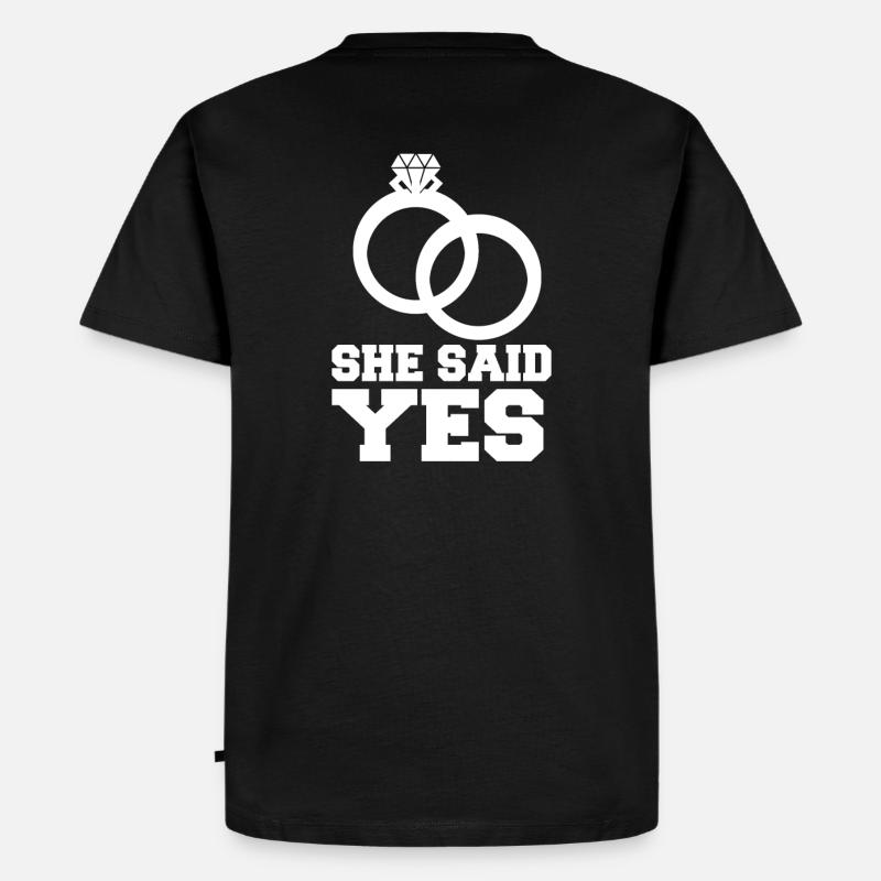 Conception de mariage de fiançailles - T-shirt Premium bio Homme - noir