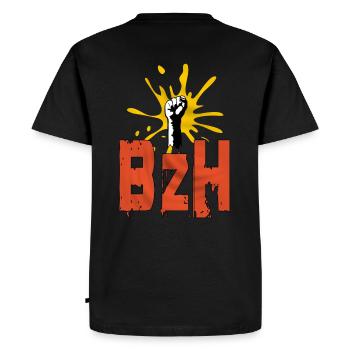 shirt britain - Men's Premium Organic T-Shirt - black - Back - Nico (187cm)