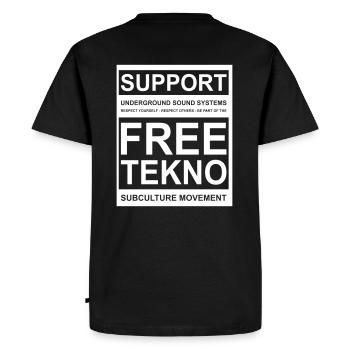 014 soutien tekno gratuit - T-shirt Premium bio Homme - noir - Dos - Nico (187cm)