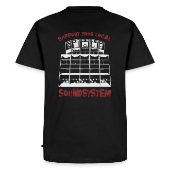 soutenir votre système de son local - T-shirt Premium bio Homme - noir - Dos - Nico (187cm)