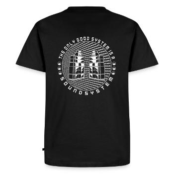 Le seul bon système est un système de son Tekno 23 - T-shirt Premium bio Homme - noir - Dos - Nico (187cm)