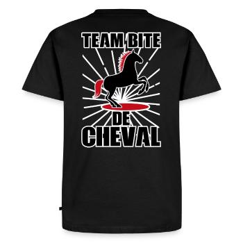 Team bite de cheval | équitation beauf | humour - T-shirt Premium bio Homme - noir - Dos - Nico (187cm)