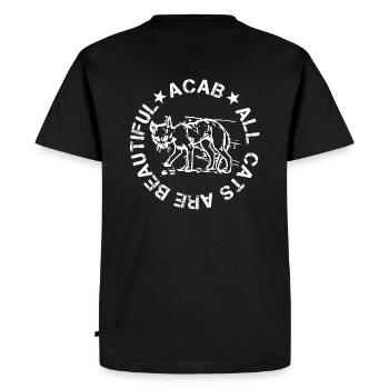 All cats are beautiful - Men's Premium Organic T-Shirt - black - Back - Nico (187cm)