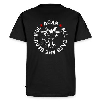 all cats are beautiful - Men's Premium Organic T-Shirt - black - Back - Nico (187cm)