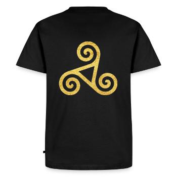 Triskelel Symbole Celtique Triskelion Protection - T-shirt Premium bio Homme - noir - Dos - Nico (187cm)