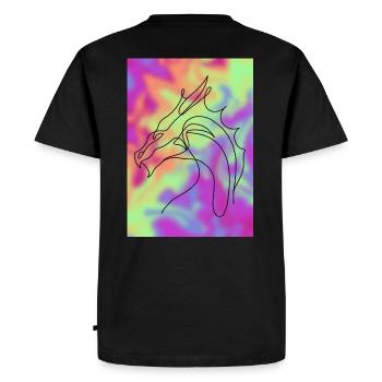 Dragon oneline - Men's Premium Organic T-Shirt - black - Back - Nico (187cm)