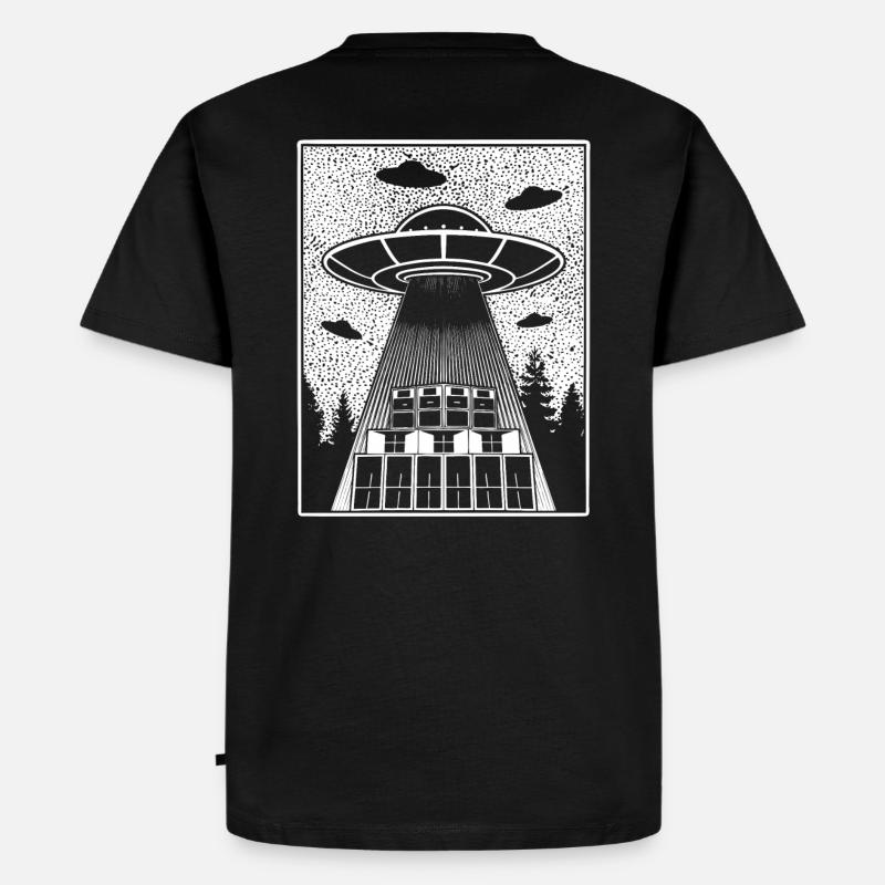 Tekno 23 Alien UFO - Männer Premium Bio T-Shirt - Schwarz