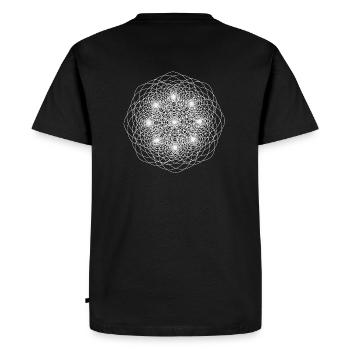 fleur de vie de fibonacci - T-shirt Premium bio Homme - noir - Dos - Nico (187cm)