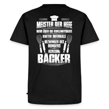 Bäcker Bäckerin Backen Bäckerei Lustig Geschenk - Männer Premium Bio T-Shirt - Schwarz - Hinten - Nico (187cm)