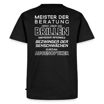 Augenoptiker/Augenoptikerin/Optiker/Optikerin - Männer Premium Bio T-Shirt - Schwarz - Hinten - Nico (187cm)