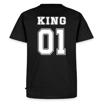 Matching Family, Family King Queen Prince Princess - Men's Premium Organic T-Shirt - black - Back - Nico (187cm)