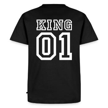 King 01, amour de couple, amoureux, relation, amour - T-shirt Premium bio Homme - noir - Dos - Nico (187cm)
