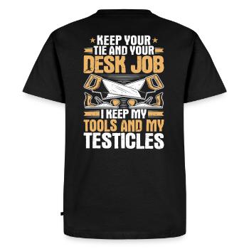 Carpenter Carpenter Carpenter Carpenter Carpenter - Men's Premium Organic T-Shirt - black - Back - Nico (187cm)