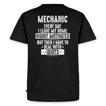 Mécanicien Mécanicien Mécanicien - T-shirt Premium bio Homme - noir - Dos - Nico (187cm)