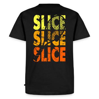 Sweat à capuche Slice Design de maillot de tennis - T-shirt Premium bio Homme - noir - Dos - Nico (187cm)