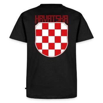 Sahovnica coat of arms hrvatska pleter - Men's Premium Organic T-Shirt - black - Back - Nico (187cm)