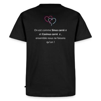 Romantic Maths - T-shirt Premium bio Homme - noir - Dos - Nico (187cm)