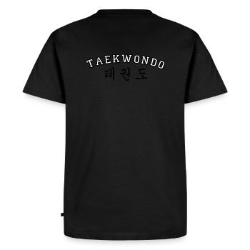 Taekwondo in English and Korean - T-shirt Premium bio Homme - noir - Dos - Nico (187cm)