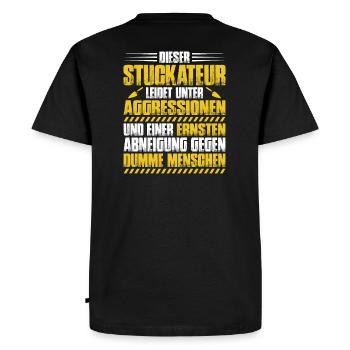 Cadeau de plâtrier plâtrier stuc plâtrier - T-shirt Premium bio Homme - noir - Dos - Nico (187cm)