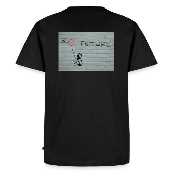 Banksy No future - Art Streetart - Original - T-shirt Premium bio Homme - noir - Dos - Nico (187cm)