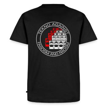Tekno contre le fascisme et le racisme - T-shirt Premium bio Homme - noir - Dos - Nico (187cm)