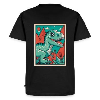 Poster t-rex vintage - T-shirt Premium bio Homme - noir - Dos - Nico (187cm)
